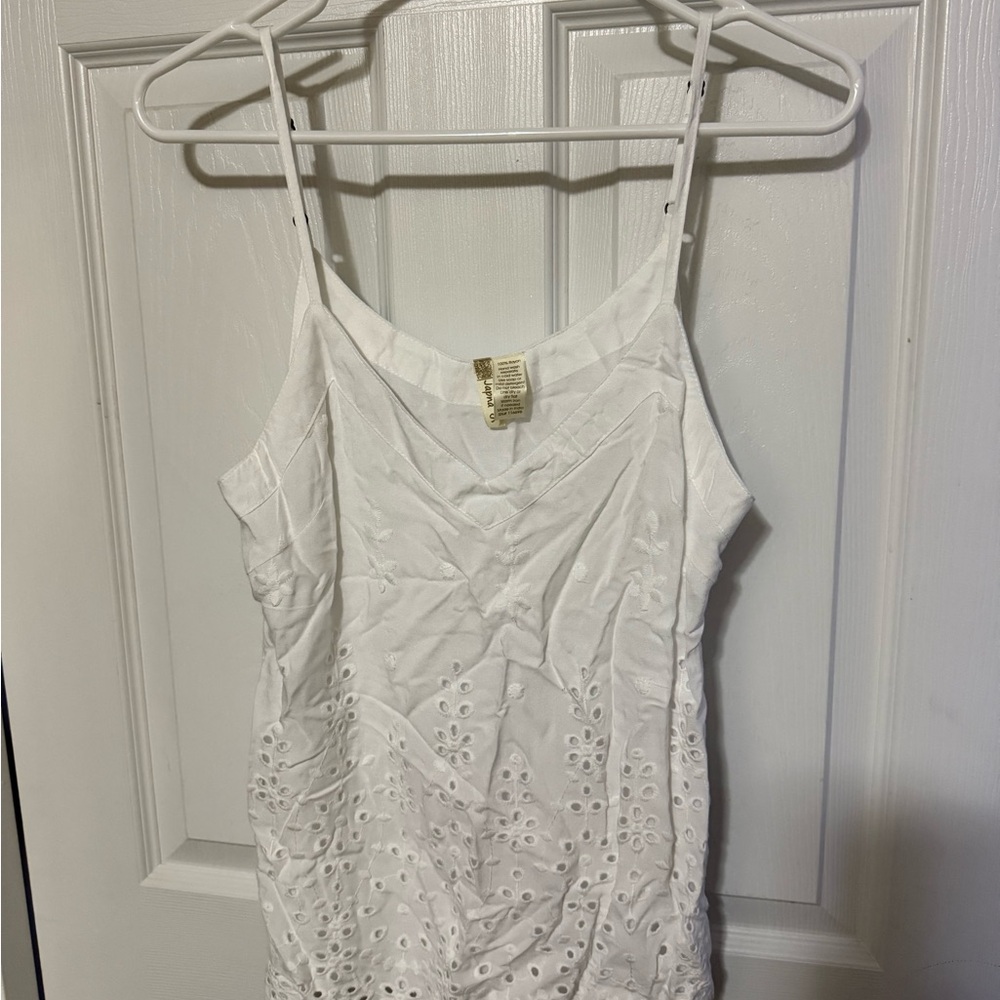 Japna White Eyelet Camisole Top